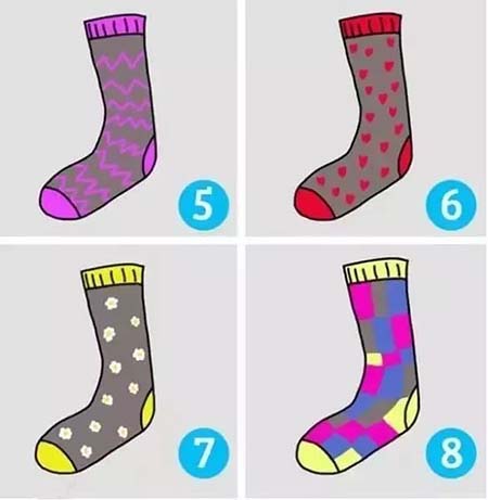 8只襪子選一只，一眼看出你的性格